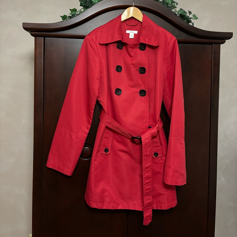 Dress Barn Women's Red Trench Coat